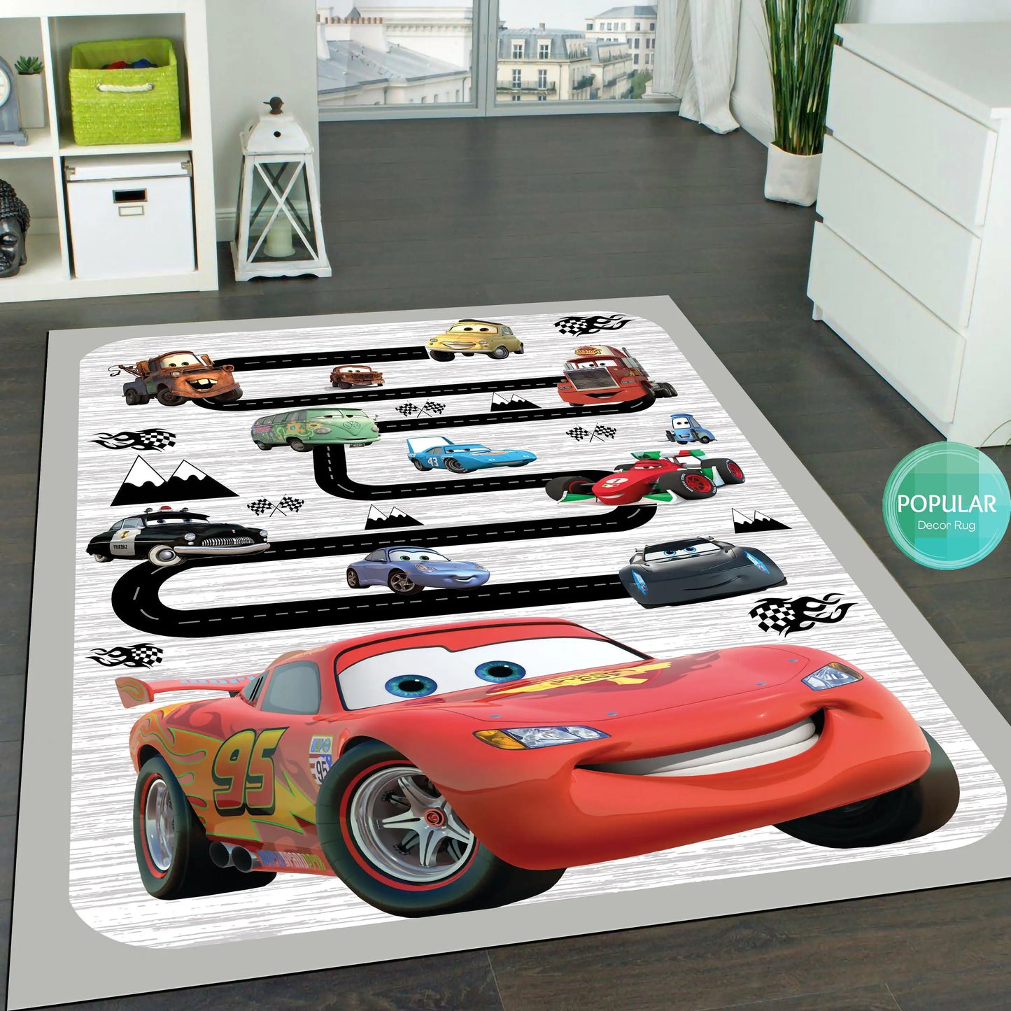 Motorway Mat, Road Rug, Car Rug, Floor Carpet, Kids Room Runner, Car Rug, McQueen Rug, Minimalist Rug, Nursery Rug, Play Rug