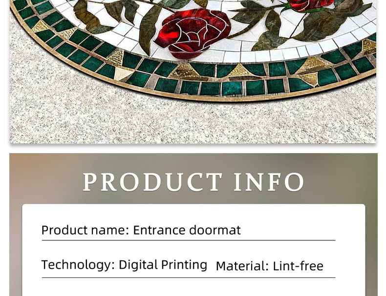 Door Entry Mat Entrance Doormat House Outdoor Floor Carpet Semi-circular Rug Floral Style Home Decoration Rugs Felpudo 입구 현관 매트