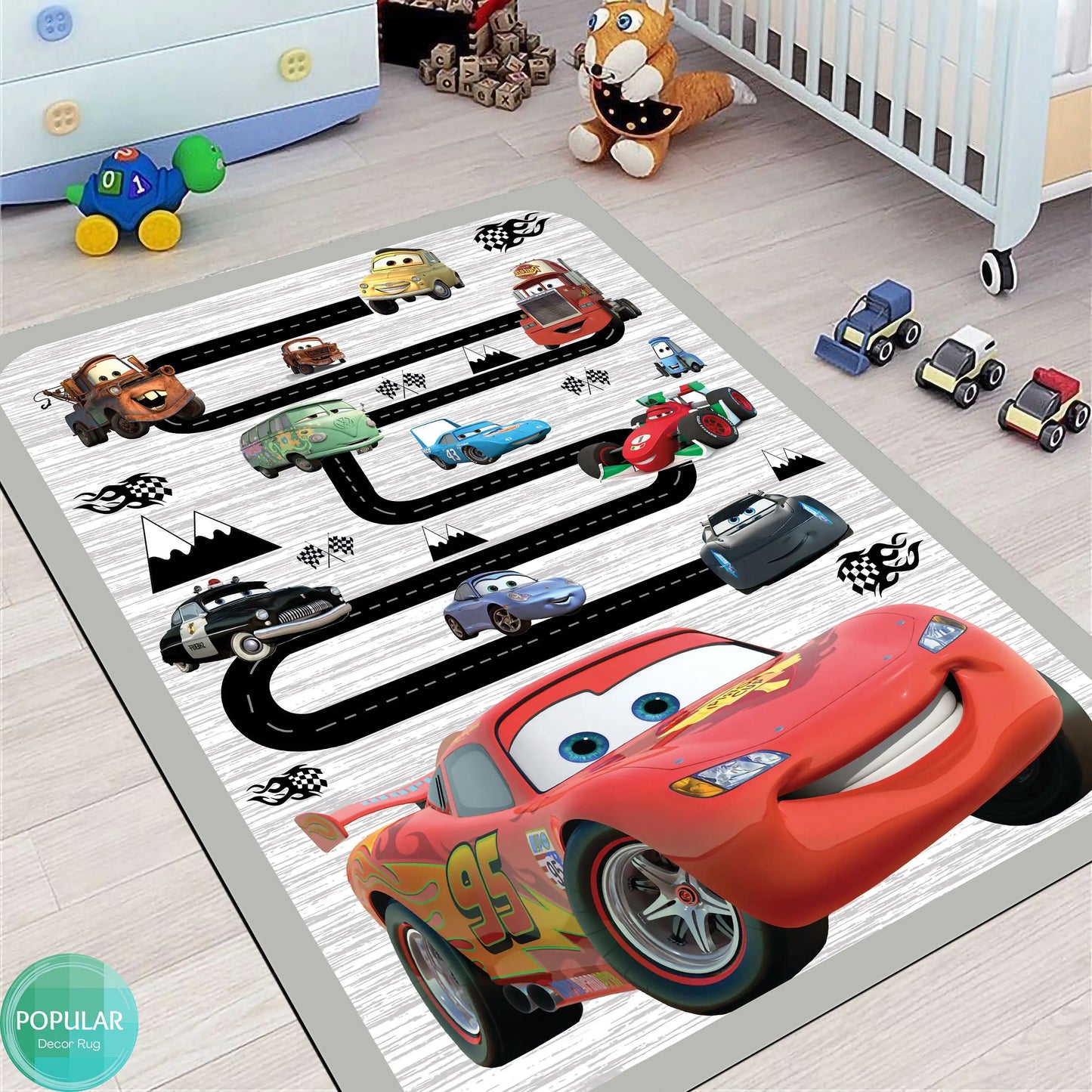 Motorway Mat, Road Rug, Car Rug, Floor Carpet, Kids Room Runner, Car Rug, McQueen Rug, Minimalist Rug, Nursery Rug, Play Rug